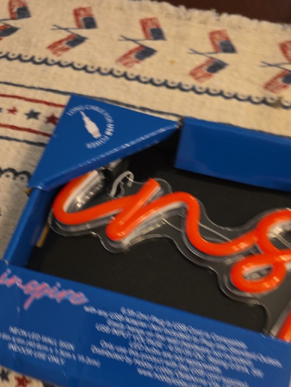 Inspire Orange Script LED Wall Sign - Picture 3 of 4